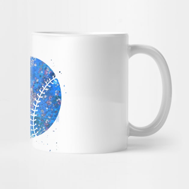 Baseball ball blue by Yahya Art